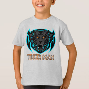 T-shirt Homme Tigre Féroce Masque de jeu pour enfants