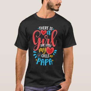 T-shirt Homme Une Fille Qui M'A Volé Le Coeur M'Appelle Pa