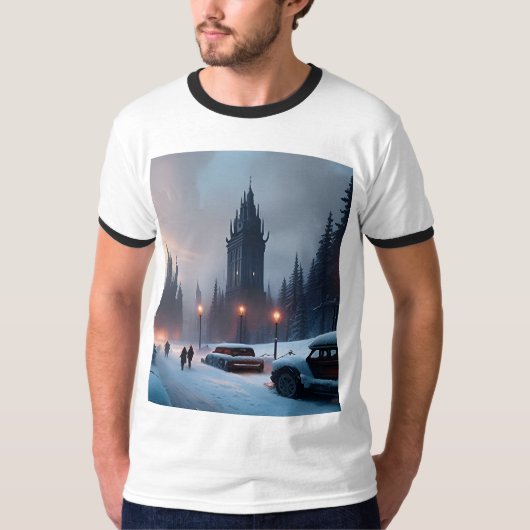 T-shirt Homme - Une ville d'hiver (Devant)