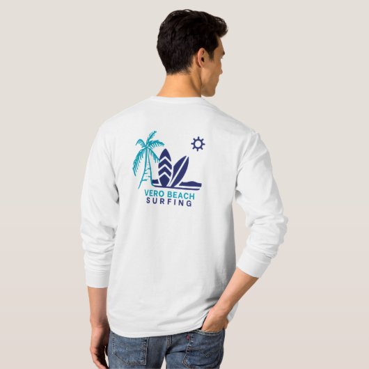 T-shirt Homme Vero Beach Floride Surfing (Dos entier)