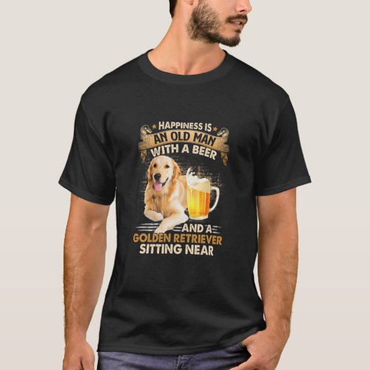 T-shirt Homme vieux avec bière (Devant)