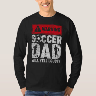T-shirt Homme Vintage Avertissement Football Papa Va hurle