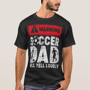 T-shirt Homme Vintage Avertissement Football Papa Va hurle