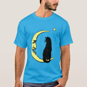 T-shirt Homme Vintage Français dans la Lune et Chat