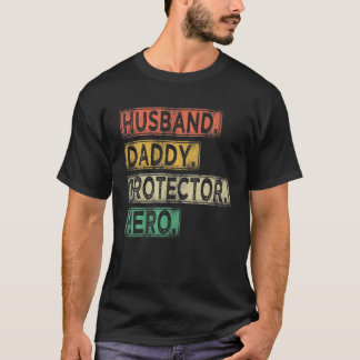 T-shirt Homme Vintage Mari papa protecteur papa héros Fath