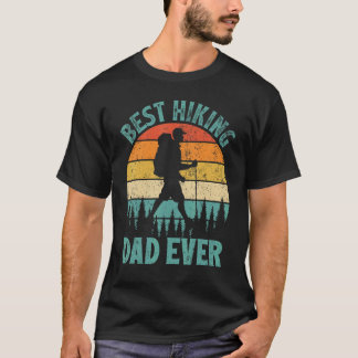 T-shirt Homme Vintage Meilleur Papa de Randonnée Fête des