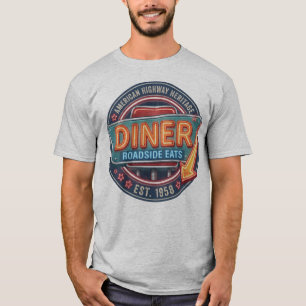 T-Shirt Homme Vintage Roadside Diner American High