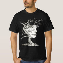T-Shirt Homme Visage d'Arbre Surréaliste