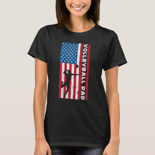 T-shirt Homme Volleyball Papa Pour Hommes USA American Fla