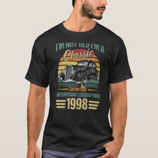 T-shirt Hommes 25 ans Vintage 1998 Classic Car 25th Bir