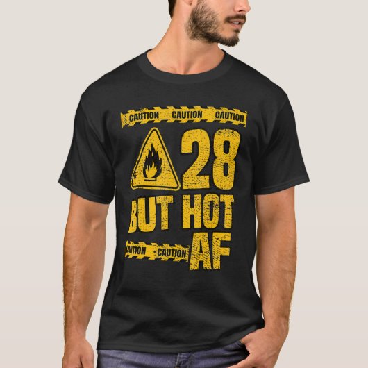 T-shirt Hommes 28e anniversaire 28 ans mais chaud Af Funny (Devant)