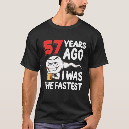 T-shirt Hommes 57E Anniversaire Sperm Gag. 57 Ans De Merve (Devant)