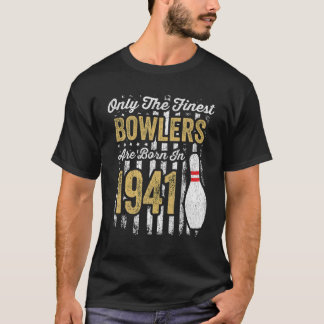 T-shirt Hommes 80 Ans Bowler Anniversaire 80E Anniversaire