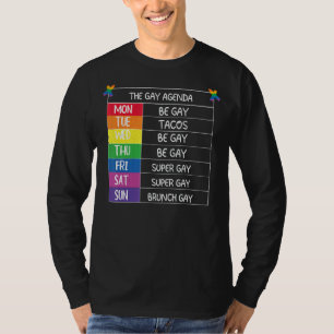 T-shirt Hommes Agenda Gay Lgbtq Pride Mois Supporter G