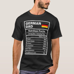 T-shirt Hommes Allemand Papa Nutrition Facts Fête des père