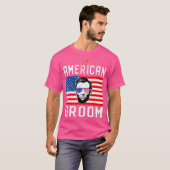 T-shirt Hommes American Flag Groom 4 juillet Bachelor (Devant entier)