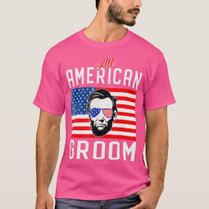 T-shirt Hommes American Flag Groom 4 juillet Bachelor