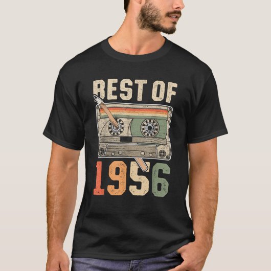 T-shirt Hommes amusants Femmes 70 ans Rétro Né en 1956 (Devant)