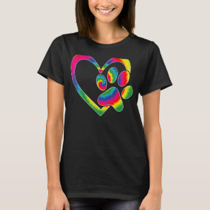 T-shirt Hommes Animal Rescue Chien Chat Paw Coeur Imprimer
