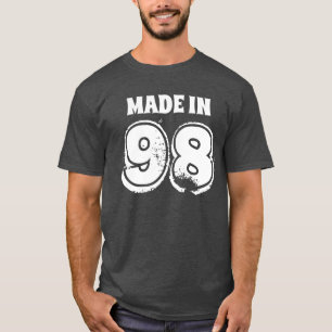 T-shirt Hommes Anniversaire Fabriqué en 98 Typographie gri