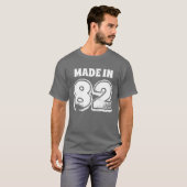 T-shirt Hommes Anniversaire Fait en 82 Typographie Gris (Devant entier)