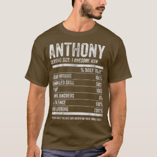 T-shirt Hommes Anthony Nutrition Nom personnalisé Funny Na