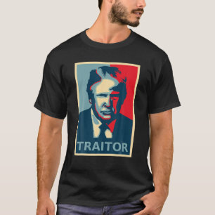 T-shirt Hommes Anti Trump Traitor Poster Chemise Noir