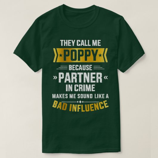 T-shirt Hommes Appelez-moi pavot partenaire crime mauvaise (Design devant)