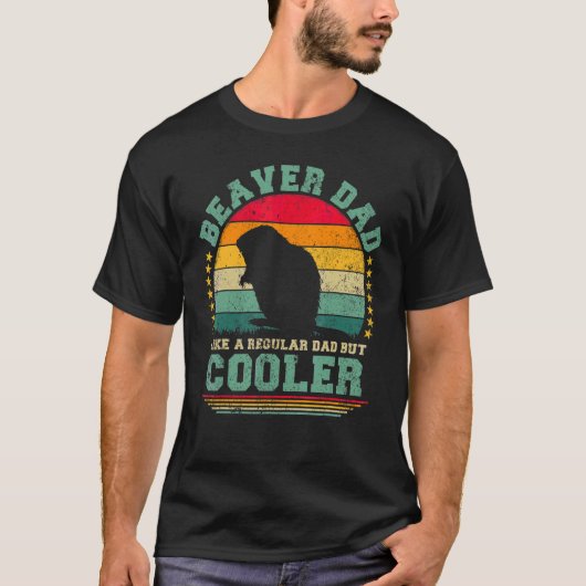 T-shirt Hommes Beaver Papa Comme Un Père Régulier Mais Gla (Devant)