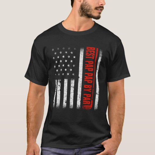 T-shirt Hommes Best Pap Pap Par Par American Flag Famille  (Devant)