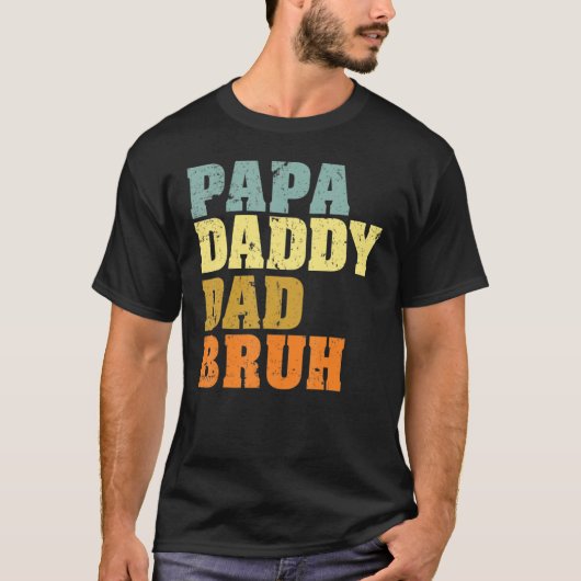 T-shirt Hommes Bonne Fête des pères Papa Papa Papa Papa Br (Devant)