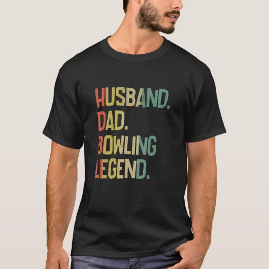 T-shirt Hommes Bowler Husband Papa Bowling Legend Père (Devant)