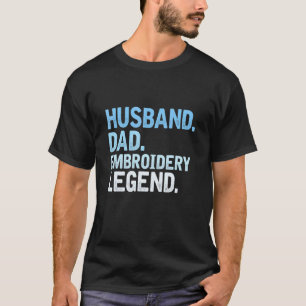 T-shirt Hommes Broderie Papa Mari Papa Broderie Légende de