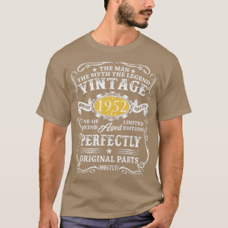 T-shirt Hommes Cadeaux de 70 ans Vintage 1952 Homme Mythe