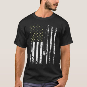 T-shirt Hommes Camouflage de pêche patriotique Usa Drapeau
