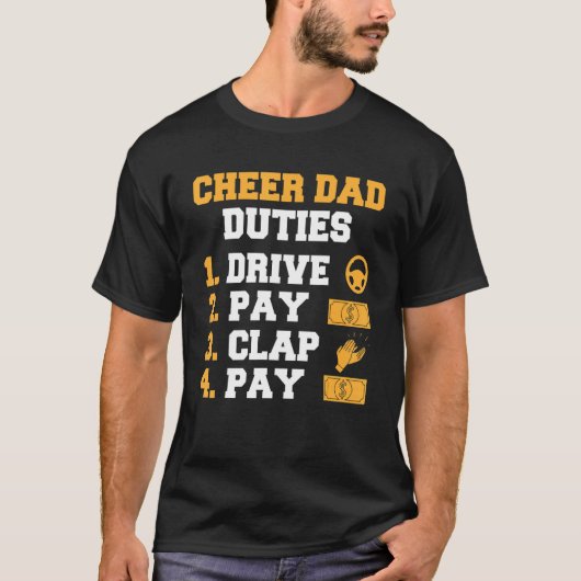 T-shirt Hommes Cheer Papa Duties Drive Pay Clap Cheerleade (Devant)