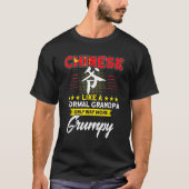 T-shirt Hommes Chine Grand-père chinois Hommes Chine Flag (Devant)
