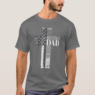 T-shirt Hommes Christian Béni Papa American Drapeau Religi