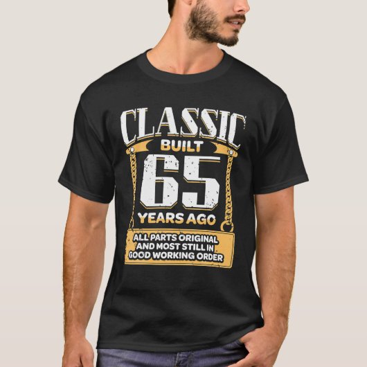 T-shirt Hommes Classique 65 Ans Construit Il Y A 65 Ans (Devant)