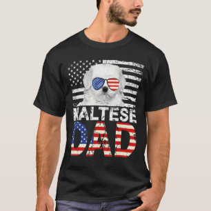 T-shirt Hommes Cool Maltais Papa Usa Drapeau Patriotique P
