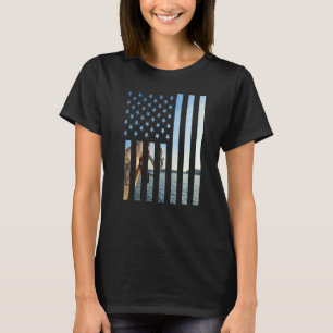 T-shirt Hommes Cool Pêcher nous Camouflage Usa Drapeau Poi