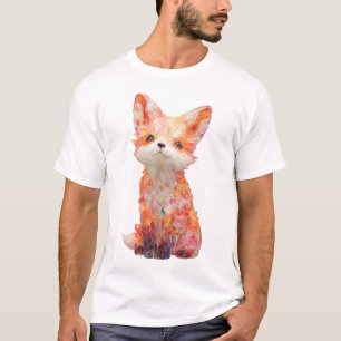 T-shirt Hommes d'art de renard coloré psychédélique stylis