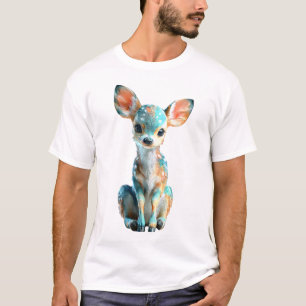 T-shirt Hommes de faon de bébé sarcelle stylisé vibrant