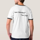 T-shirt Hommes de TDC noirs/pièce en t blanche de sonnerie (Dos)