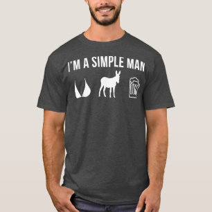 T-shirt Hommes Drôle âne Farmer Homme Simple