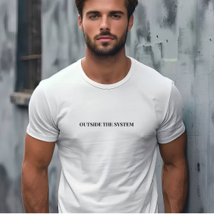 T-shirt Hommes Élégants Blanc À L'Extérieur Du Slogan Syst