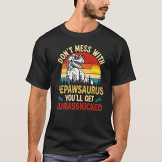 T-shirt Hommes en détresse Pepawsaurus Dinosaur Rex Père