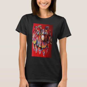 T-shirt Hommes et Femmes Africains Jouant Instruments Colo