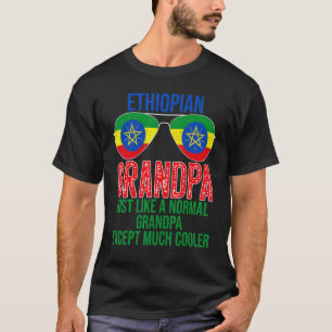 T-shirt Hommes Ethiopie Grand-pa Ethiopie Drapeau Lunettes