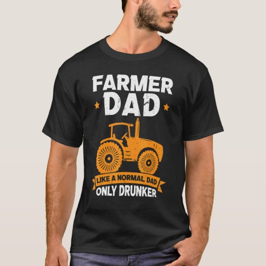T-shirt Hommes Farmer Papa Comme Un Papa Normal Seulement  (Devant)